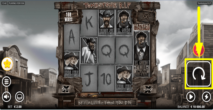 Tombstone Rip Spin Button