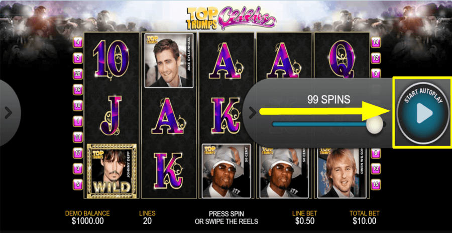 Top Trumps Celebs Autoplay Feature