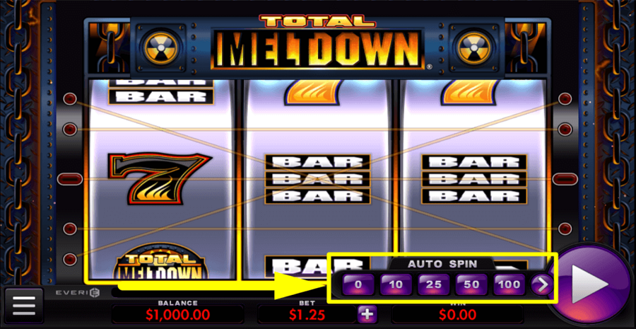 Total Meltdown Auto Spin Feature