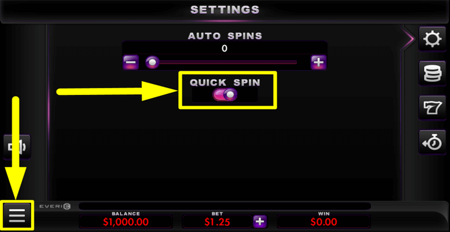 Total Meltdown Quick Spin Feature