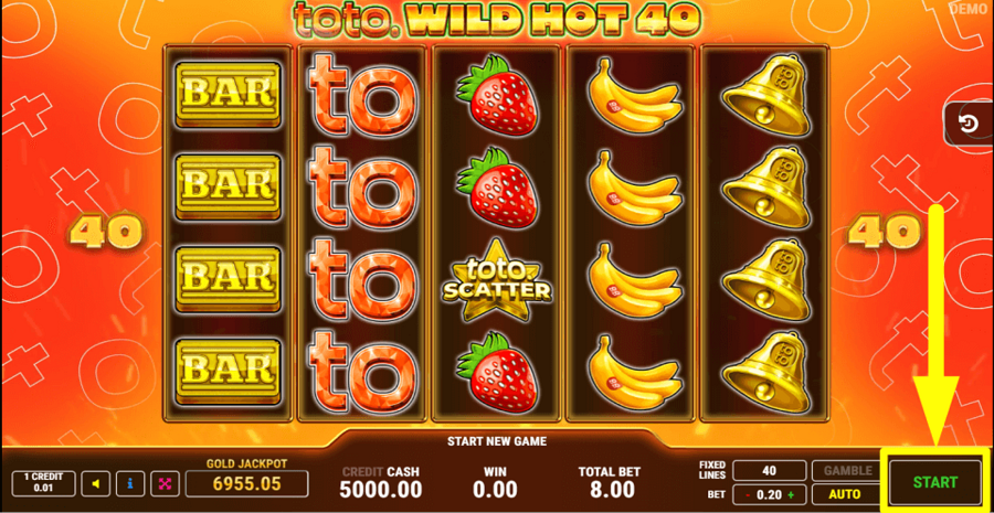 Toto Wild Hot 40 Start Button