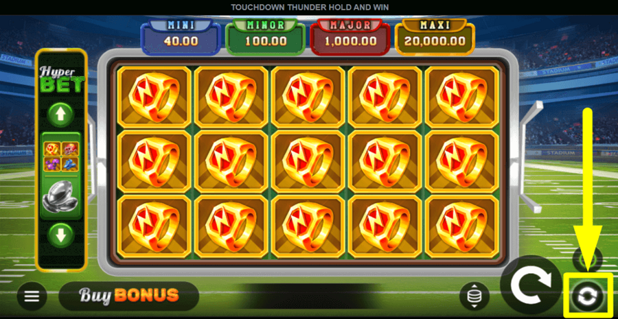 Touchdown Thunder Hold And Win Autoplay Feature