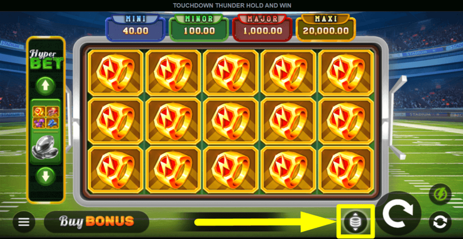 Touchdown Thunder Hold And Win Bet Value