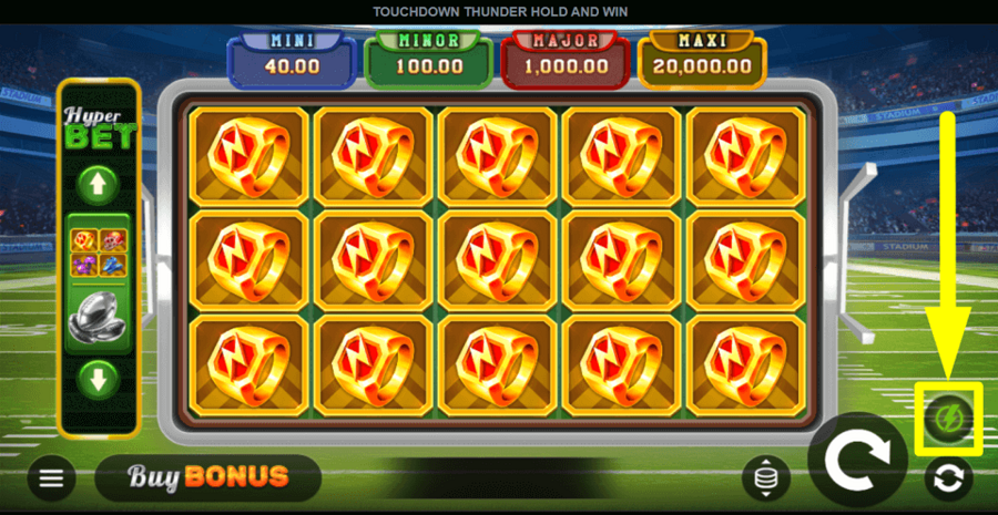 Touchdown Thunder Hold And Win Turbo Feature