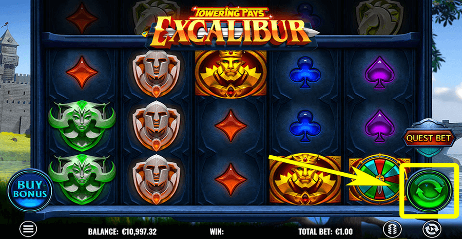 Towering Pays Excalibur Spin