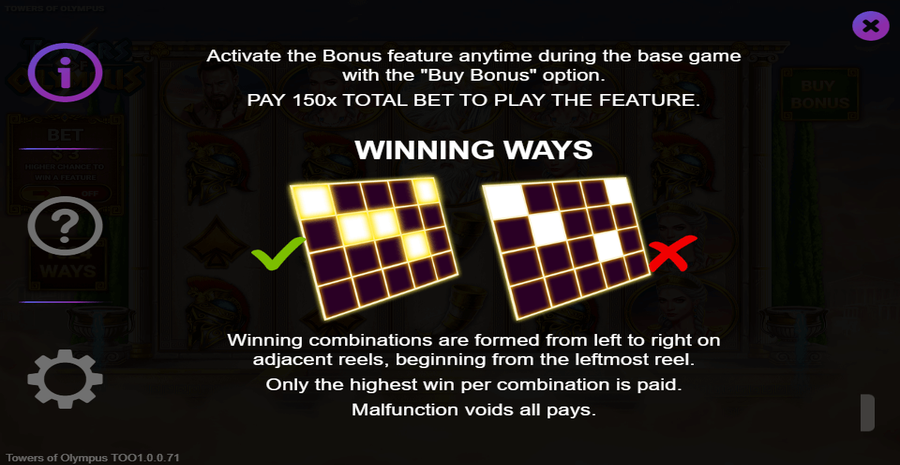 Towers Of Olympus Paylines