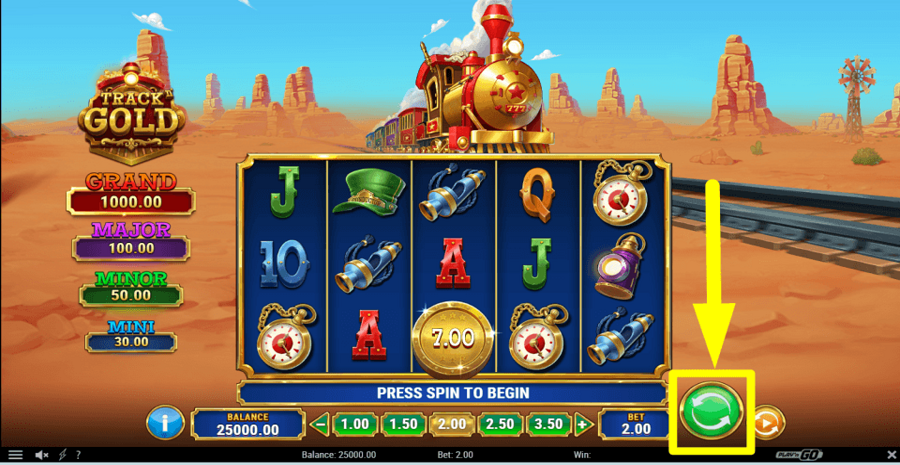 Track N Gold Spin Button