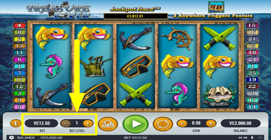 Treasure Diver Choose Bet