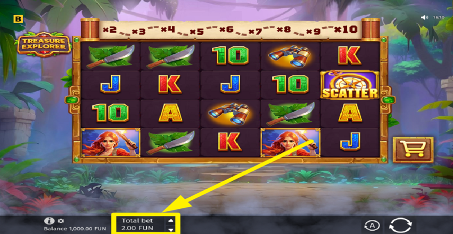 Treasure Explorer Adjust Bet