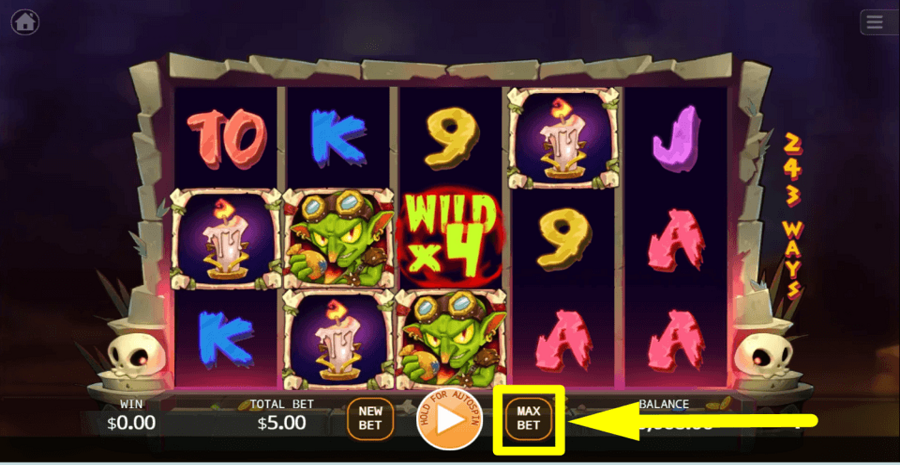 Treasure Goblin Max Bet Button