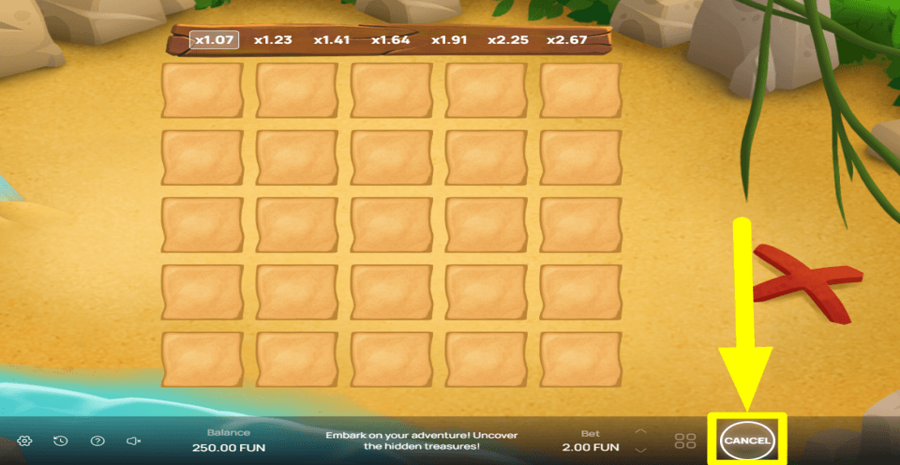 Treasure Map Cancel Button