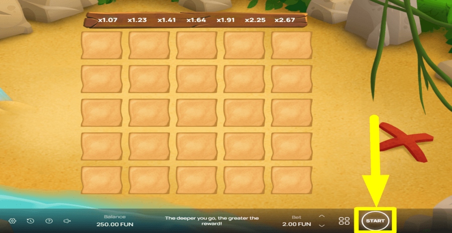 Treasure Map Start Button