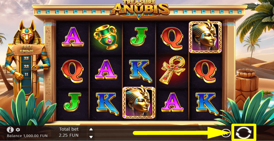 Treasure Of Anubis Spin Button