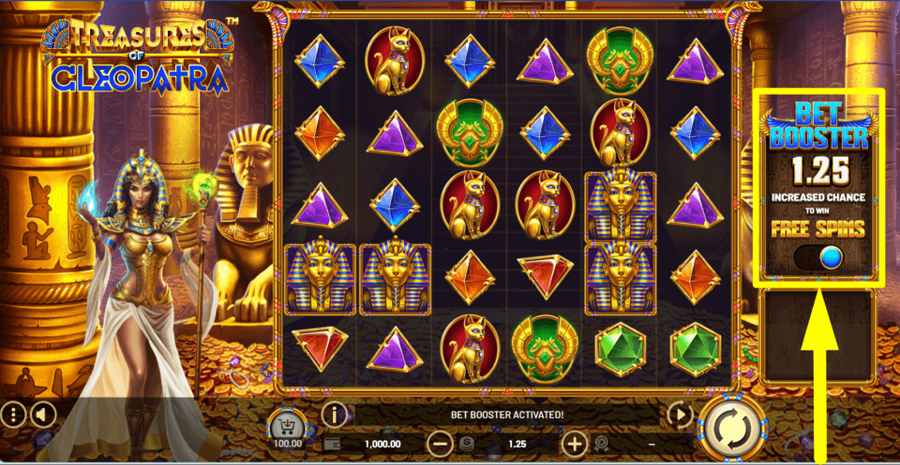 Treasures Of Cleopatra Bet Booster Feature