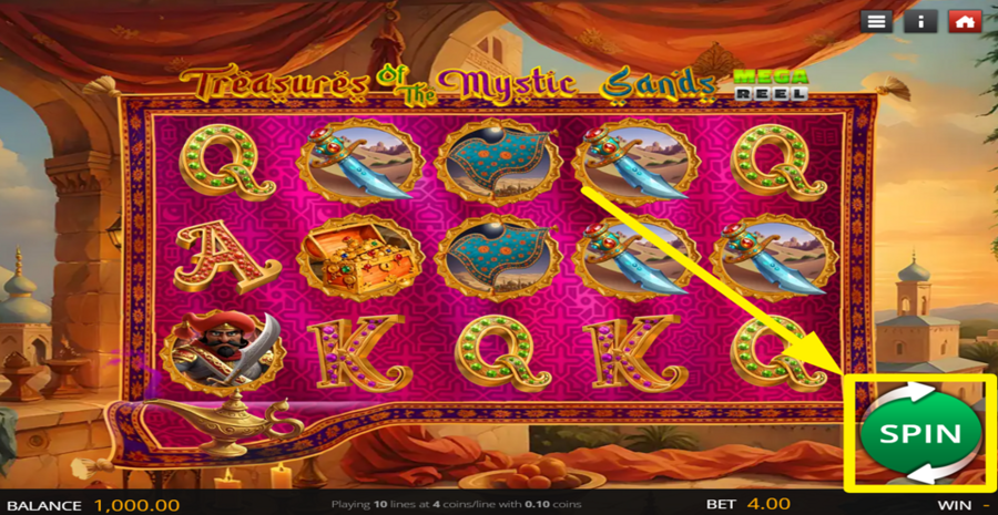 Treasures Of The Mystic Sands Spin