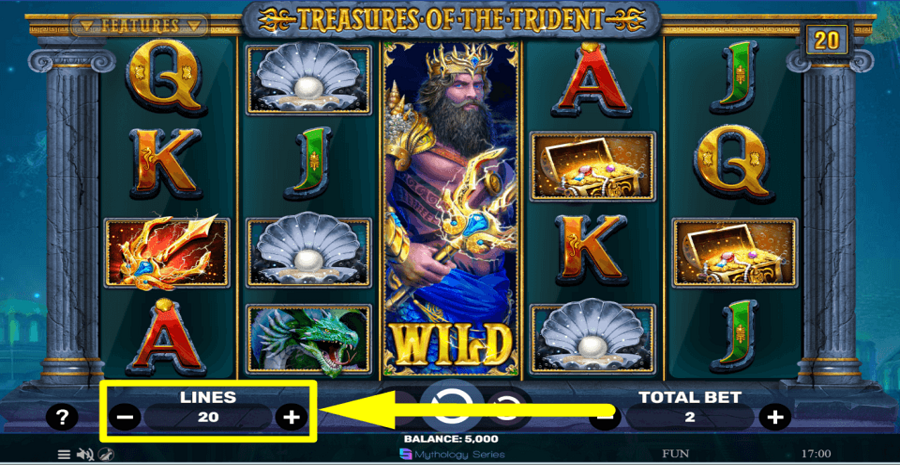 Treasures Of The Trident Adjustable Paylines
