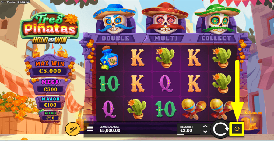 Tres Pinatas Hold And Win Autoplay Feature