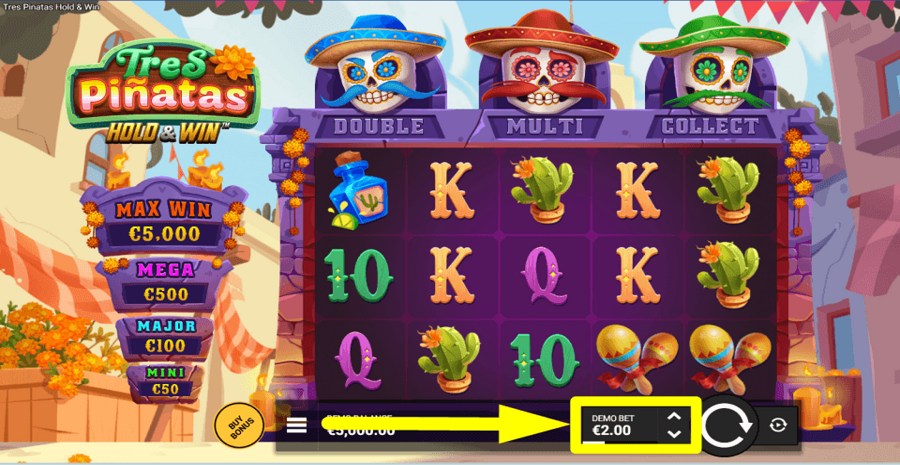Tres Pinatas Hold And Win Bet Value