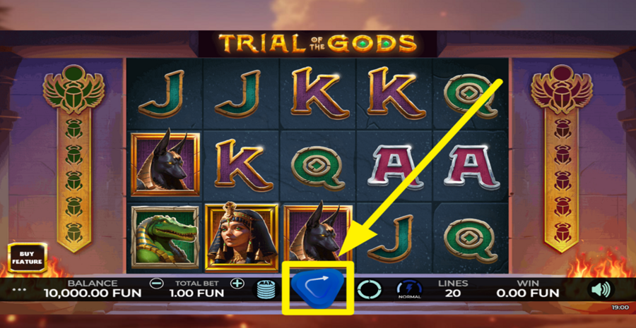 Trial Of The Gods Spin Button