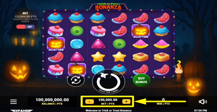 Trick Or Treat Bonanza Adjust Bet