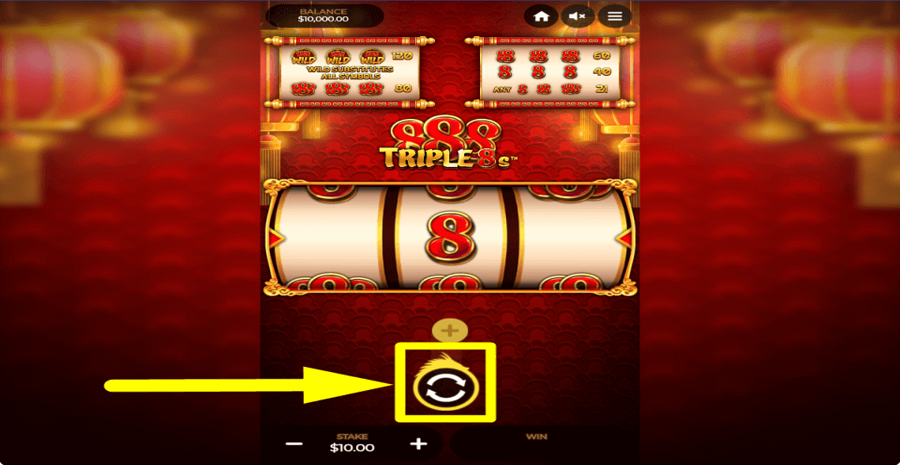 Triple 8s Spin Button