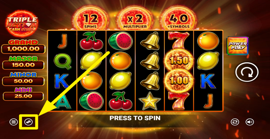 Triple Action Cash Strike Adjust Bet