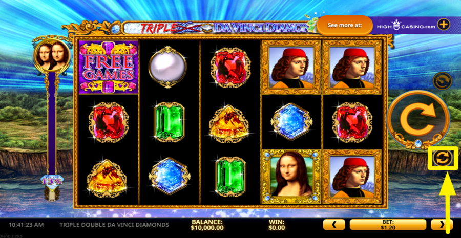 Triple Double Da Vinci Diamonds Autoplay Feature