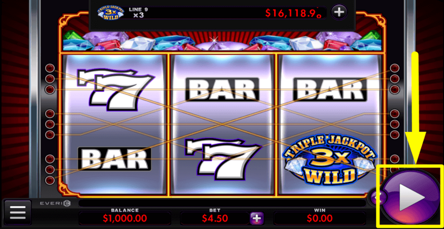 Triple Jackpot Gems Play Button