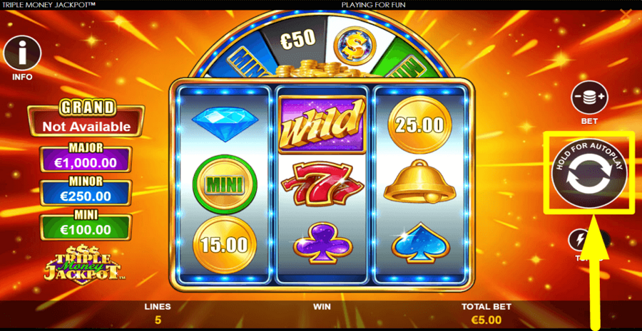 Triple Money Jackpot Spin Button
