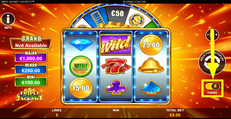 Triple Money Jackpot Turbo Feature