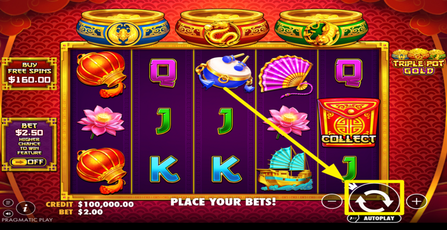 Triple Pot Gold Spin