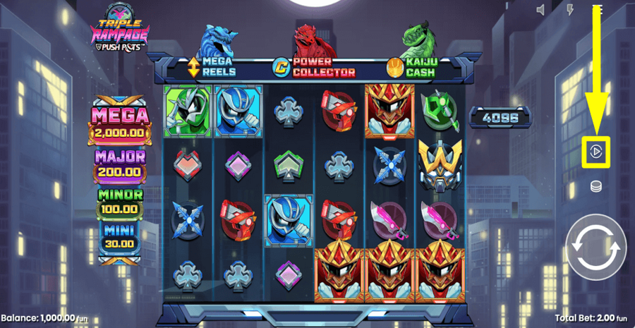 Triple Rampage Autoplay Feature