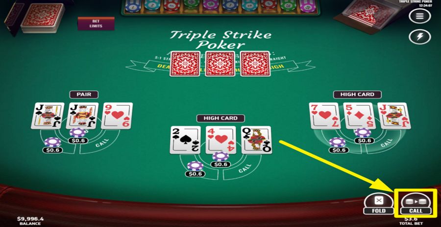 Triple Strike Poker Call