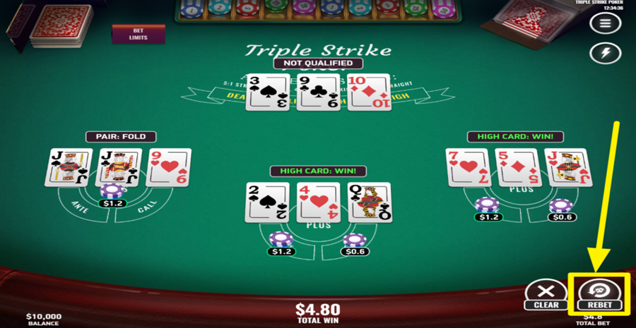 Triple Strike Poker Rebet