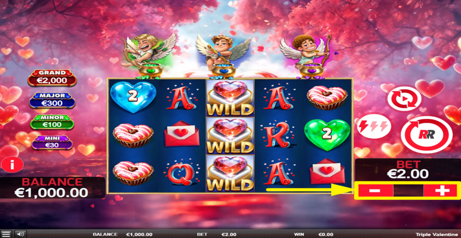 Triple Valentine Adjust Bet