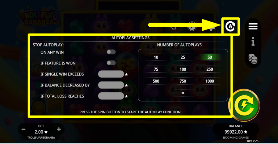Trollfufu Bonanza Autoplay Feature