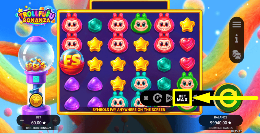 Trollfufu Bonanza Bet Max Button