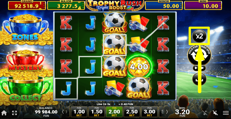 Trophy Rush Triple Boost Gamble Feature