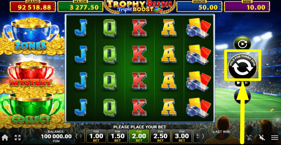 Trophy Rush Triple Boost Spin Button