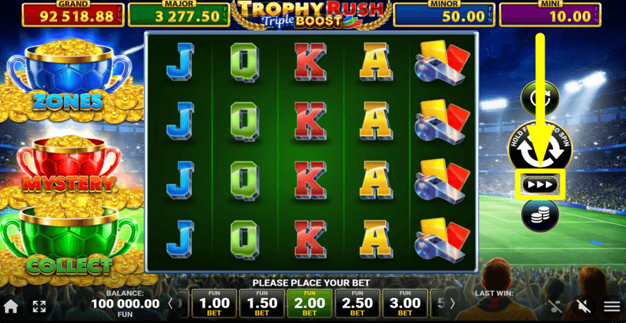 Trophy Rush Triple Boost Turbo Feature