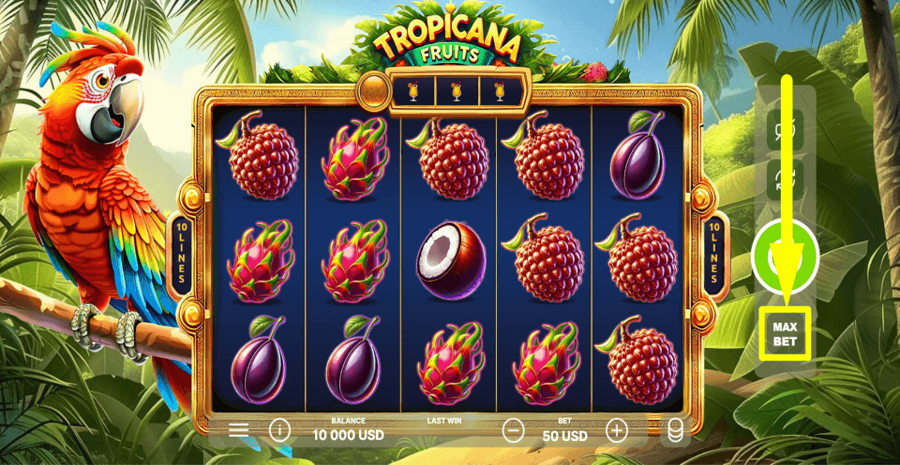 Tropicana Fruits Max Bet Button
