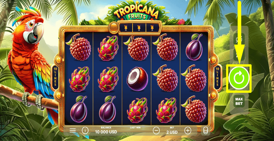 Tropicana Fruits Spin Button