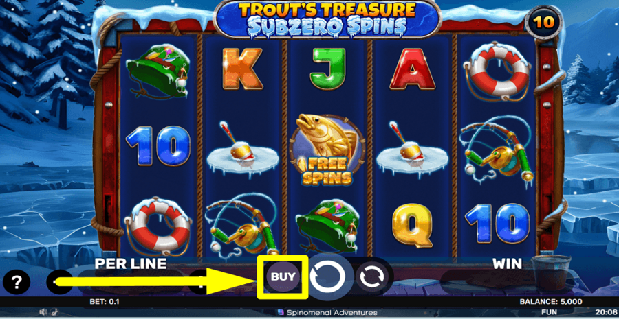 Trouts Treasure Subzero Spins Buy Feature