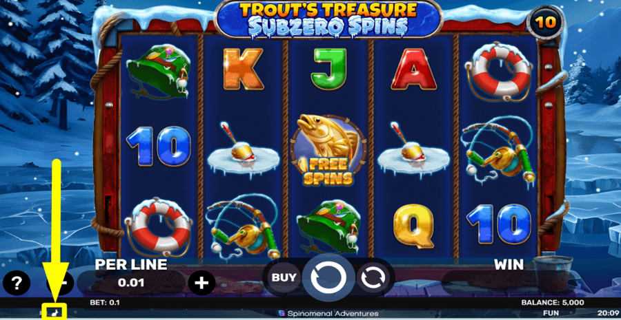 Trouts Treasure Subzero Spins Turbo Feature