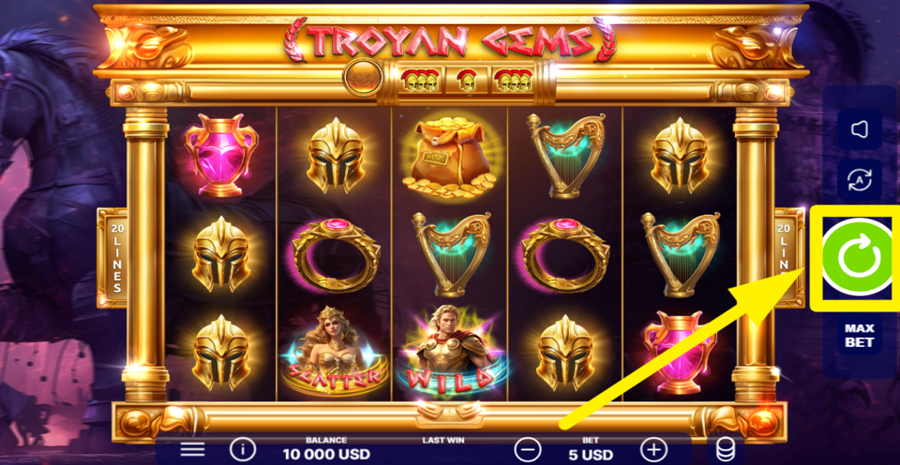 Troyan Gems Spin Button