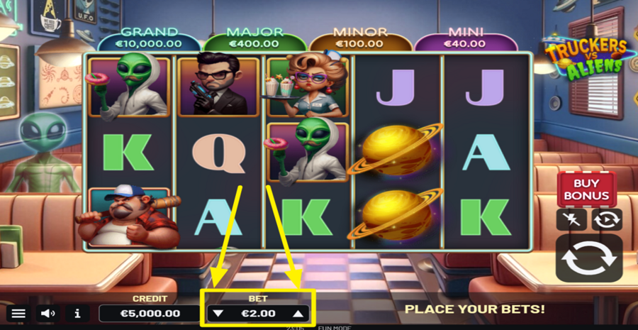 Truckers Vs Aliens Adjust Bet