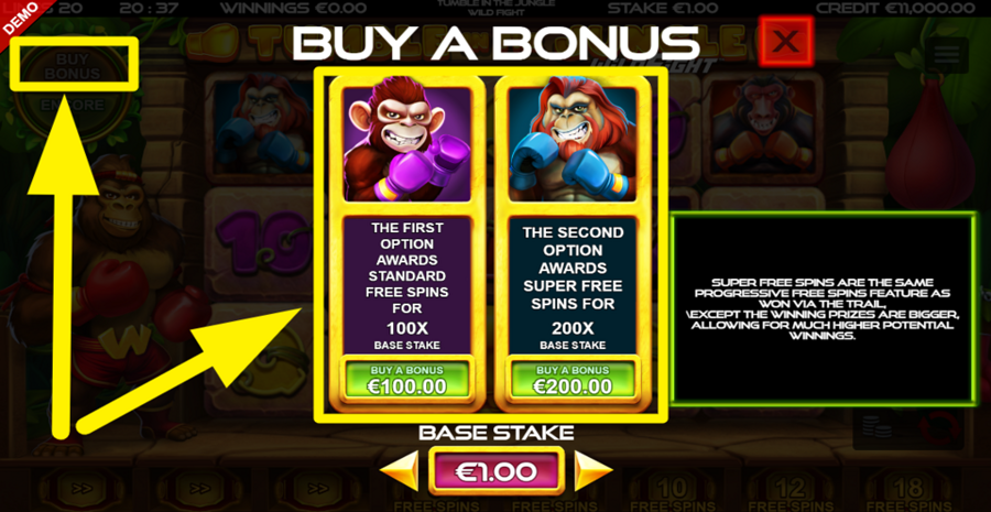 Tumble In The Jungle Wild Fight Buy Bonus