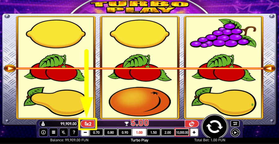 Turbo Play Gamble Feature