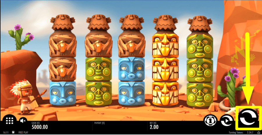 Turning Totems Spin Button