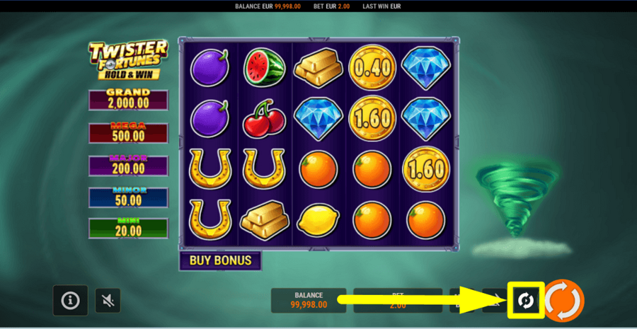Twister Fortunes Hold And Win Autoplay Feature